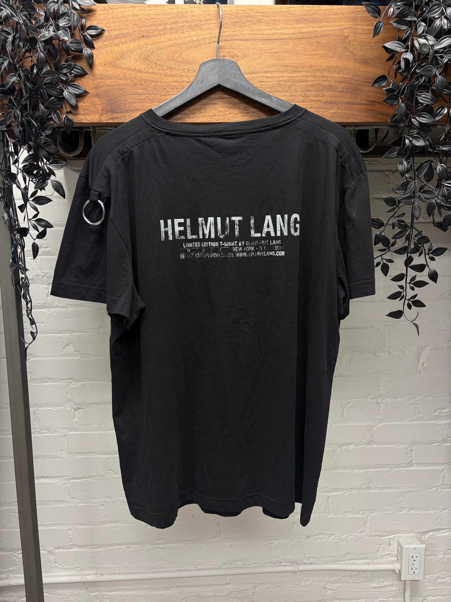Helmut Lang ‘Piercing’ Black Logo T-Shirt