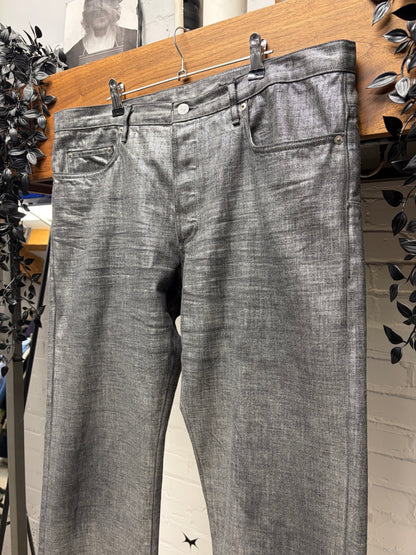 Dior Homme by Kris Van Assche ‘Radioactivity’ Silver Coated Skinny Jeans