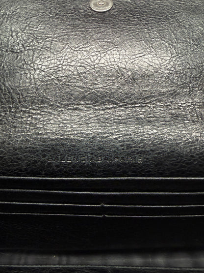 Balenciaga ‘Giant Continental’ Black Leather Long Wallet