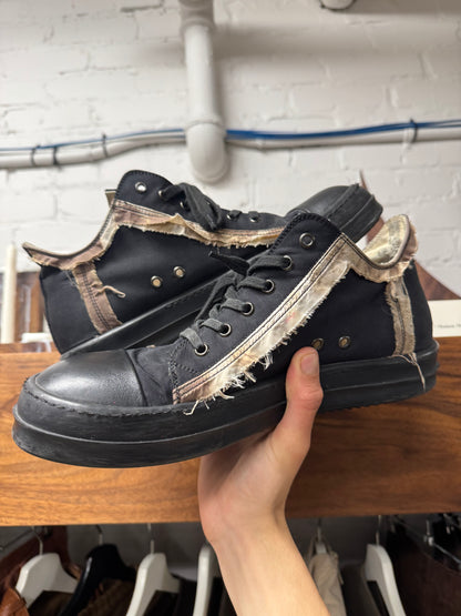 Rick Owens Limited Edition Distressed ‘Ramones’ Black/Brown Trim