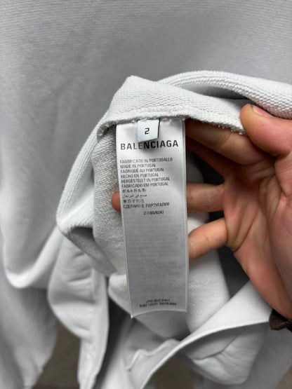 SS2022 Balenciaga x Adidas Embroidered Logo White Sweatshirt