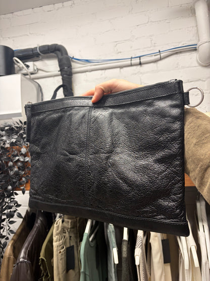 2015 Balenciaga Black Lambskin Leather ‘City Clip’ Clutch Bag