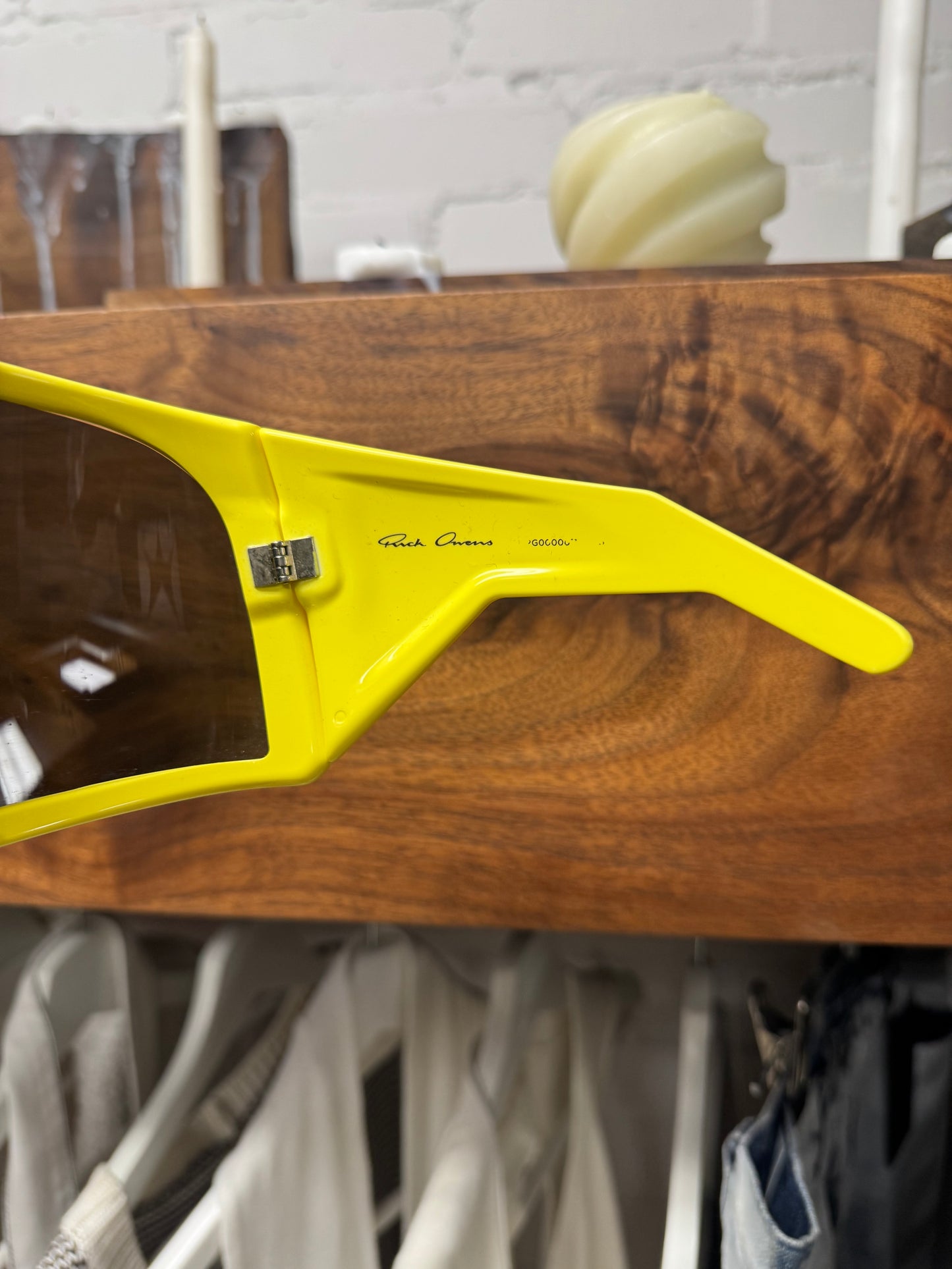 Rick Owens ‘Kreister’ Yellow Shield Visor Sunglasses