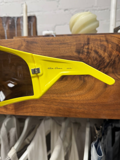Rick Owens ‘Kreister’ Yellow Shield Visor Sunglasses