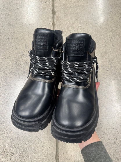 Maison Margiela Black Patent Leather Hiking Boots