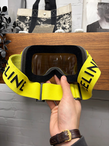 Celine Black/Yellow Studded Ski Goggles