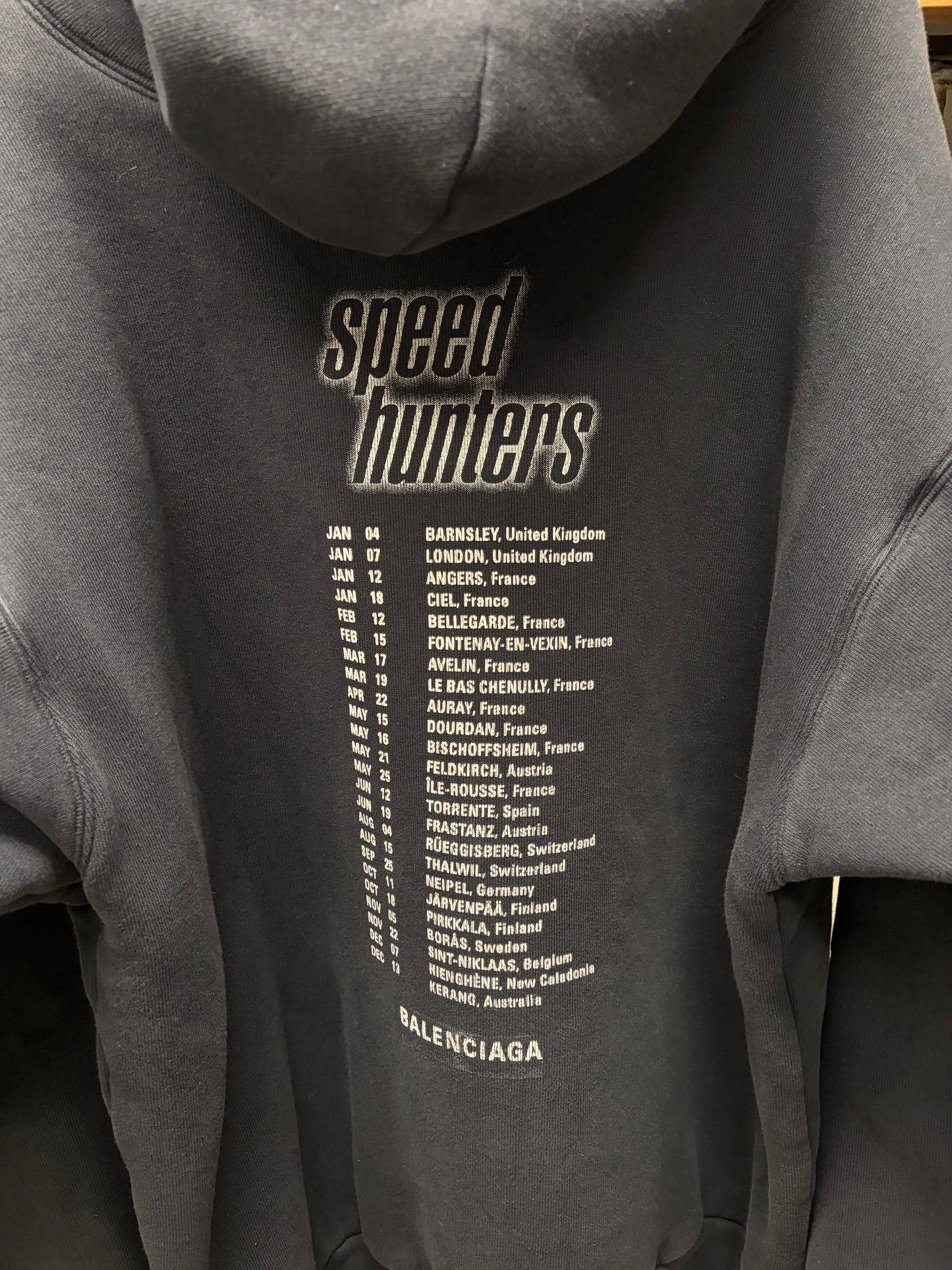 AW2018 Balenciaga ‘Speedhunters’ Heavyweight Terry Cotton Pullover Hoodie