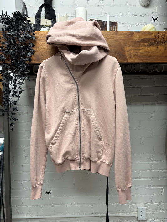 Rick Owens ‘Mountain Zip’ Faded Pink Hoodie
