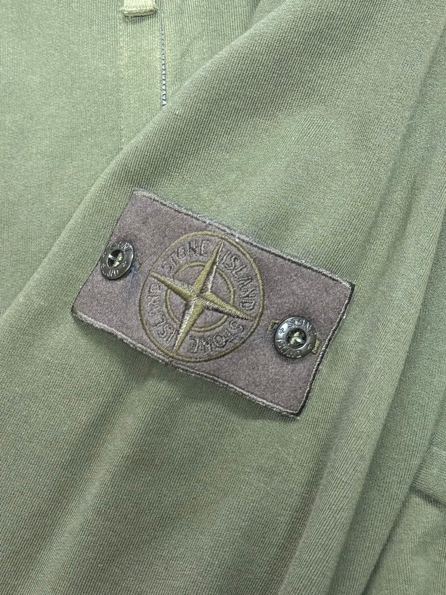 Stone Island Quarter Zip Olive Green Sweater