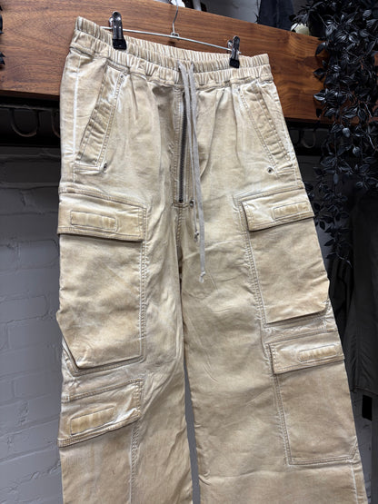 Rick Owens ‘CargoBela’ Waxed Parchment Wide Leg Pants