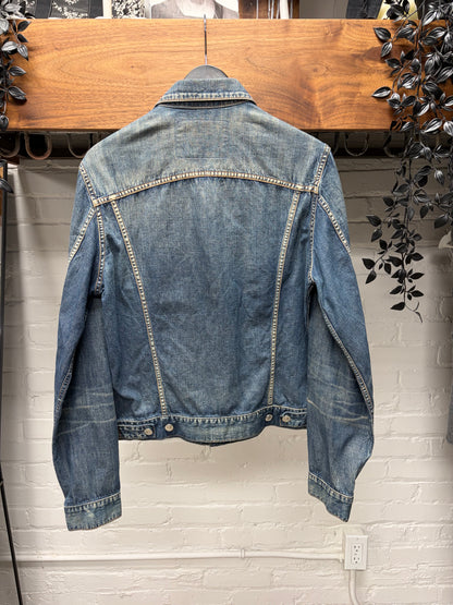 SS2004 Yohji Yamamoto ‘Y’s at Work’ Raw Blue Washed Denim Trucker Jacket