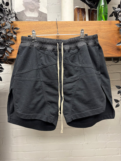 AW2022 Rick Owens ‘Pentagram’ Black Drawstring Boxing Shorts
