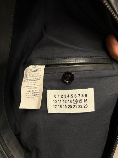 SS2013 Maison Margiela Midnight Green ‘5-Zip’ Lambskin Leather Jacket