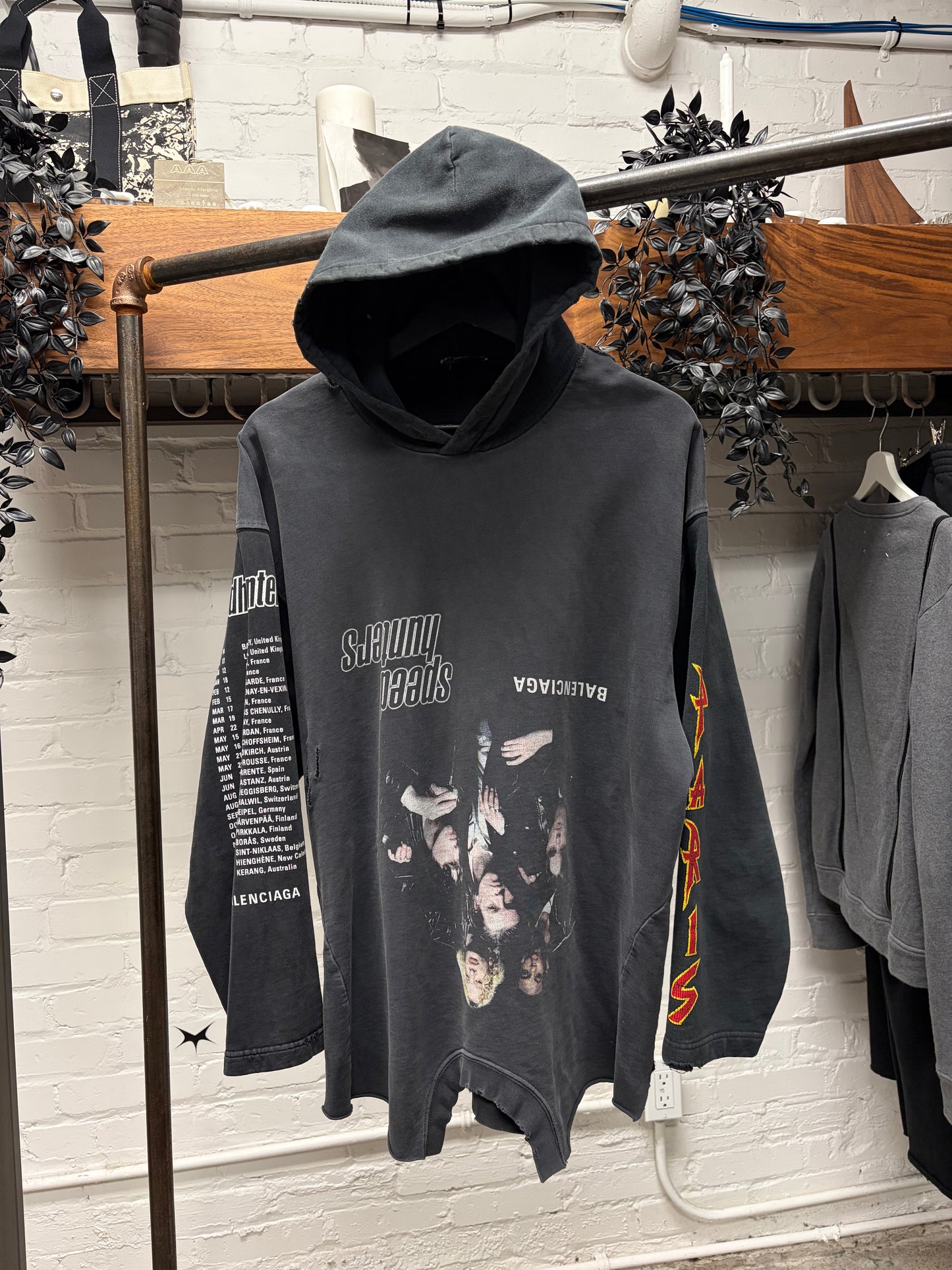 2021 Balenciaga ‘Speedhunters’ Reconstructed Metal Logo Hoodie