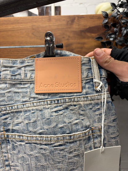 Acne Studios ‘Jacquard Woven’ Wide Leg Light Wash Denim