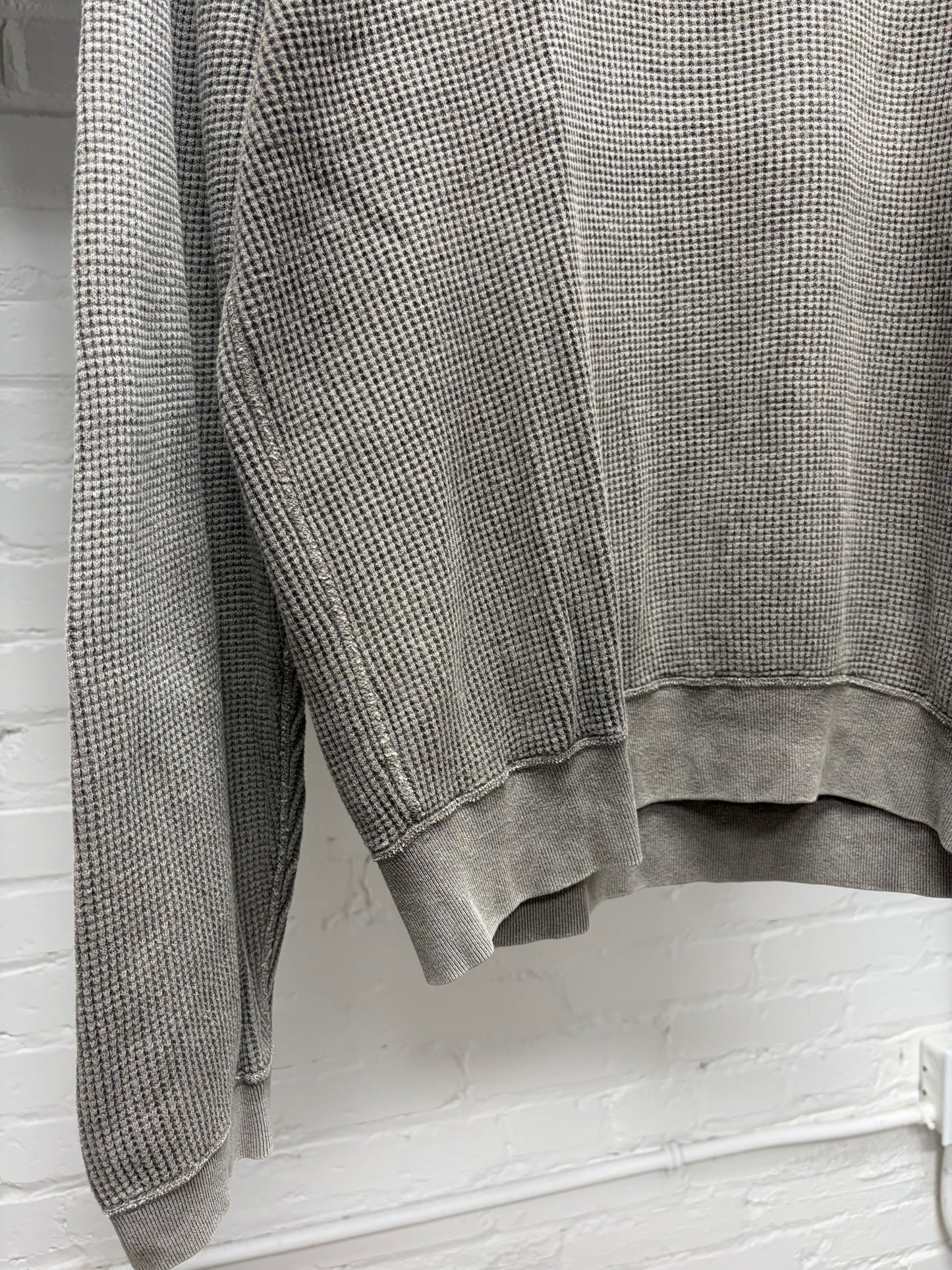 Kapital Vintage Inspired Faded Thermal Cotton Long Sleeve Shirt