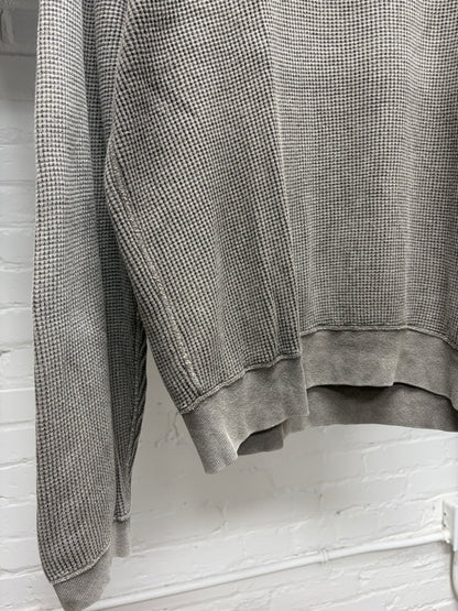 Kapital Vintage Inspired Faded Thermal Cotton Long Sleeve Shirt
