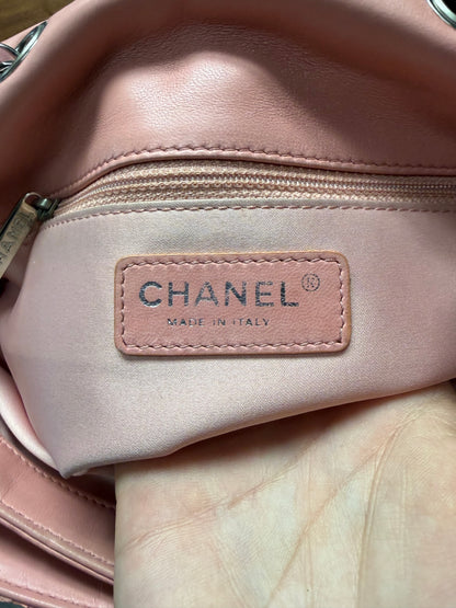 Chanel Pink Python Leather Classic ‘Flap Bag’ with Silver Hardware
