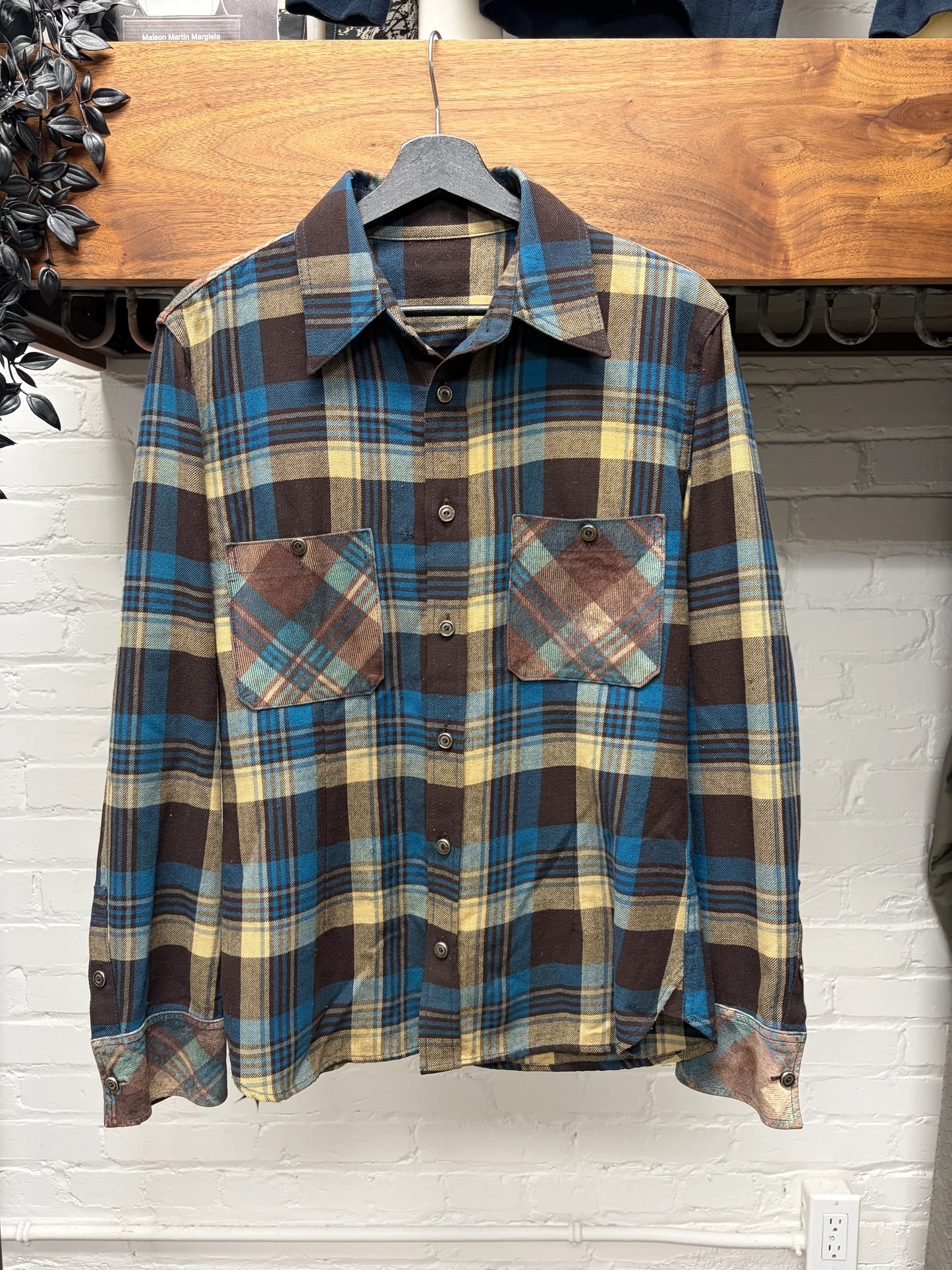 Isamu Katayama Backlash ‘Pigskin Suede’ Printed Plaid Western Flannel