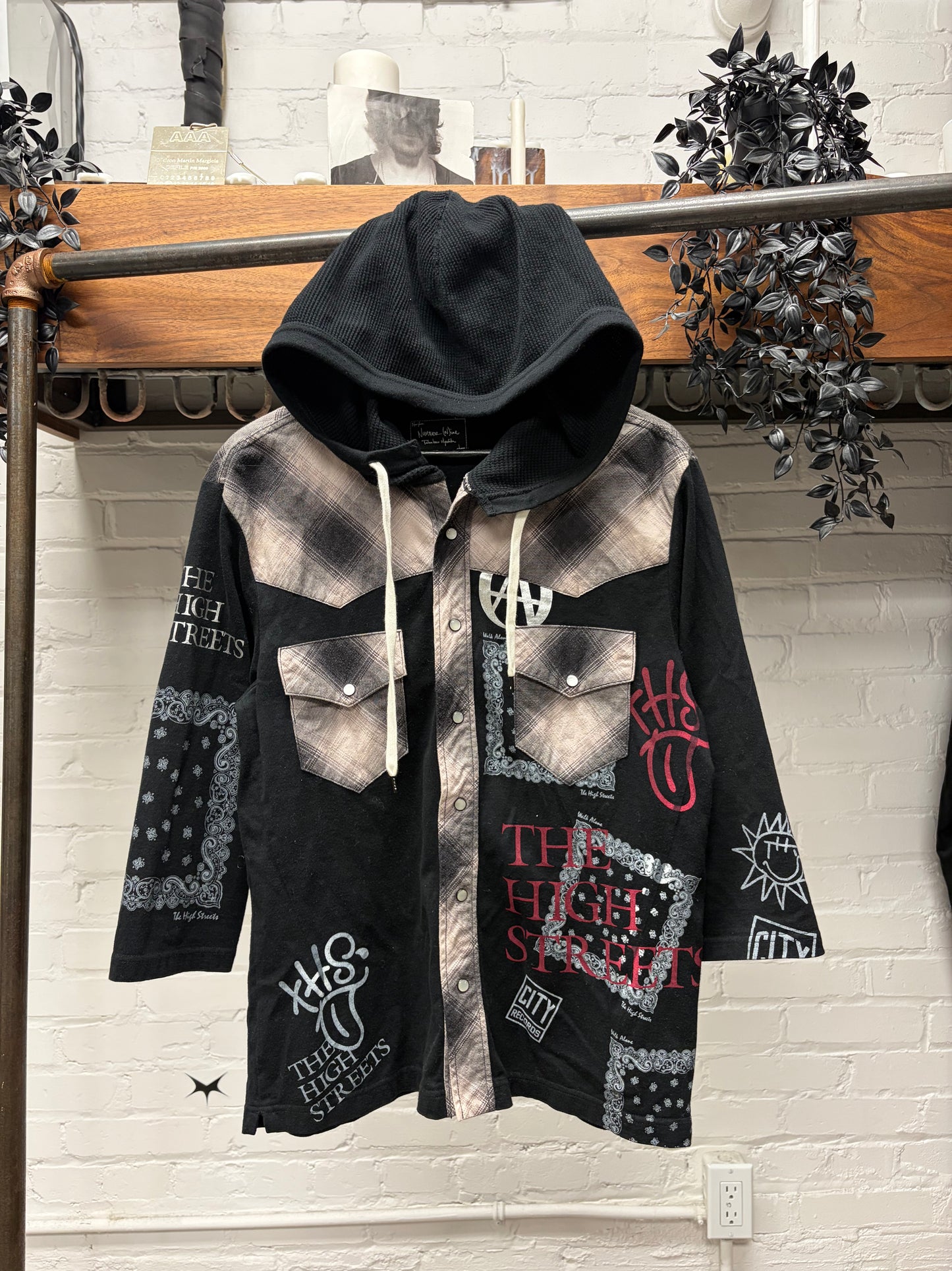 AW2005 Number (N)ine ‘The High Streets’ Reconstructed Thermal Hooded Flannel