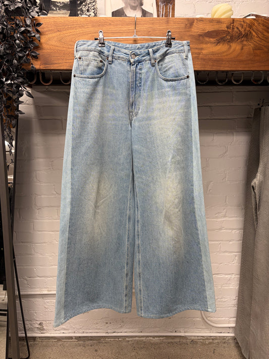 SS2018 Maison Margiela Light Wash Blue Wide Leg Denim