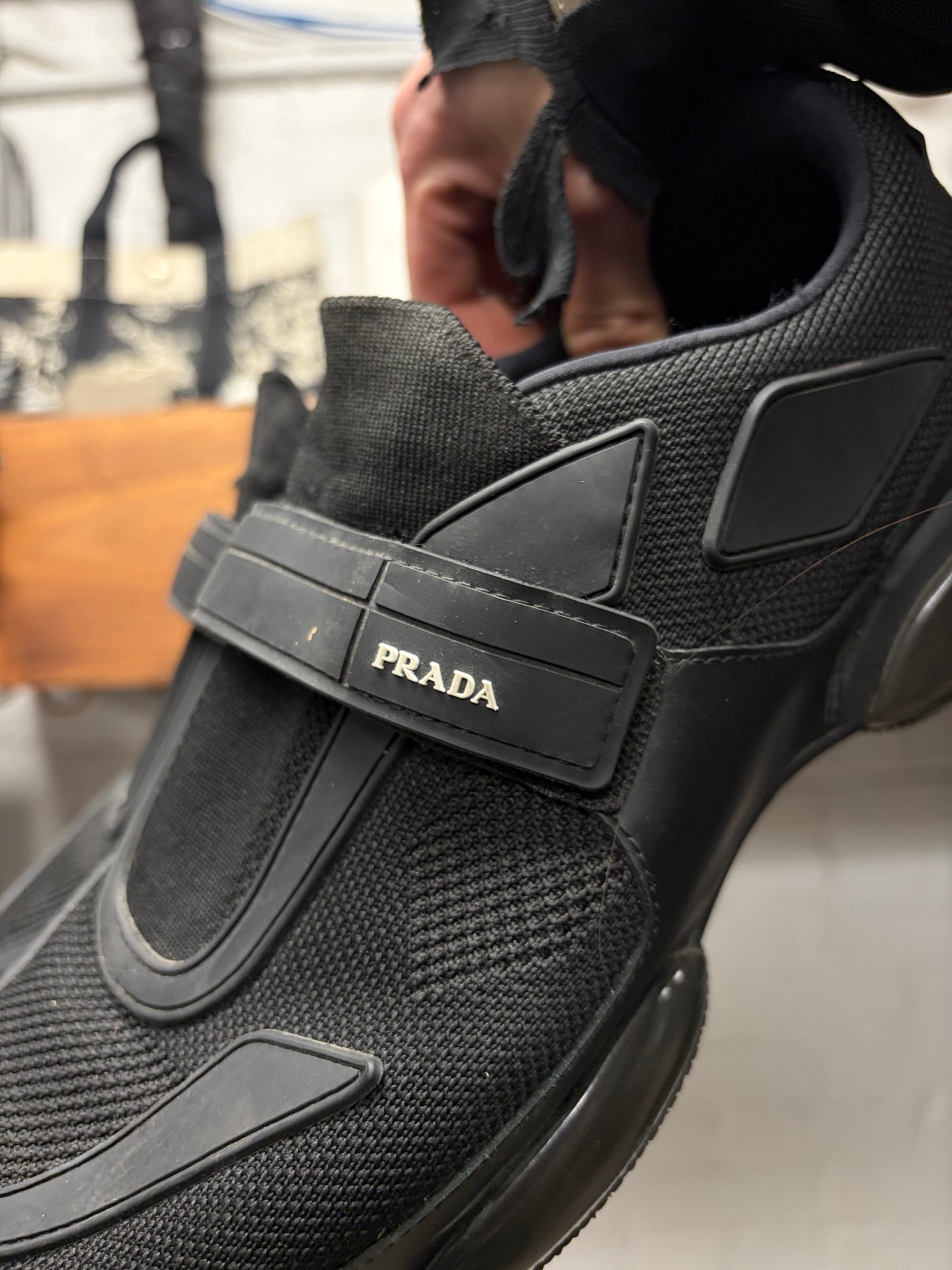 Prada ‘Cloudburst’ Black Low Top Sneakers