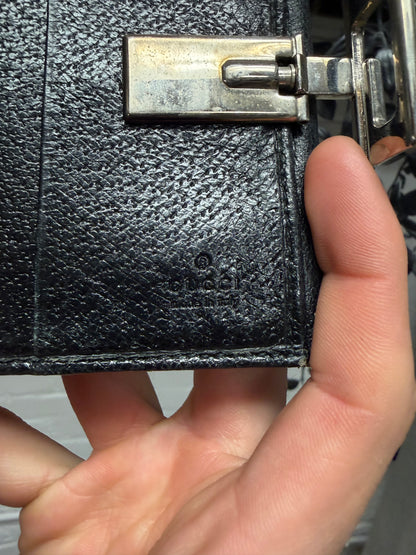 Gucci by Tom Ford ‘G-Clasp’ Pebbled Black Leather Bifold Wallet