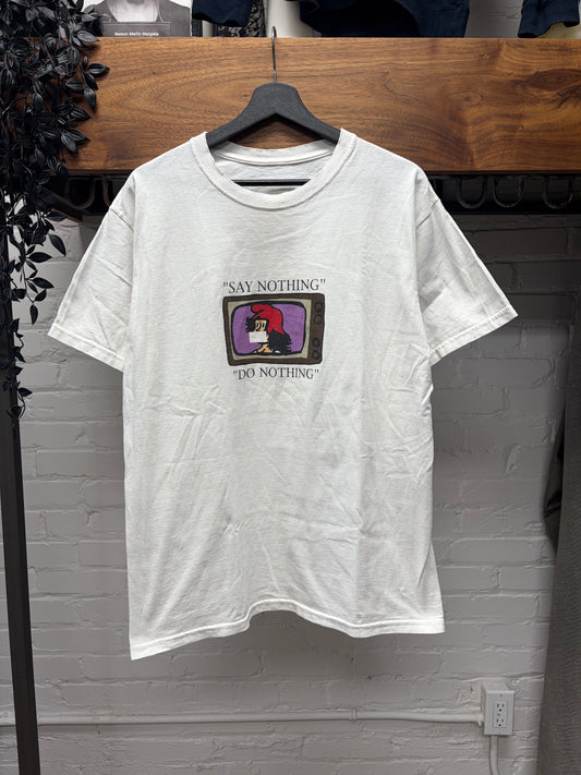 AW1999 Undercover ‘Ambivalence’ Say Nothing/Do Nothing White Graphic T-Shirt