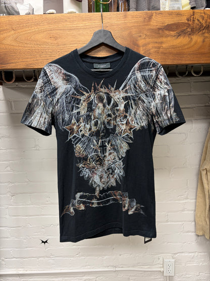 Givenchy By Ricardo Tisci ‘Skull n Star’ Black Stacked Graphic T-Shirt