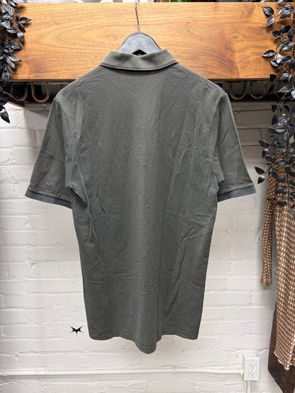 Gucci Grey ‘GG’ Embroidered Logo Short Sleeve Polo