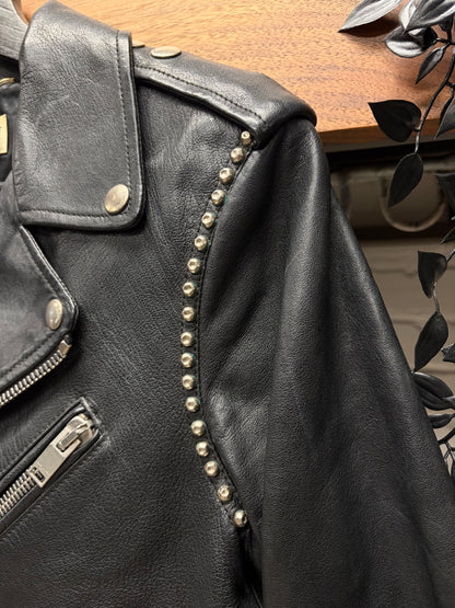 SS2014 Saint Laurent by Hedi Slimane ‘L17’ Rivet Studded Black Leather Biker Jacket