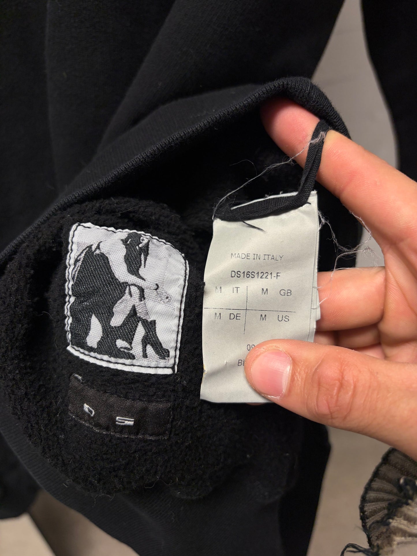 SS2016 Rick Owens DRKSHDW Black Cotton Sweatshirt