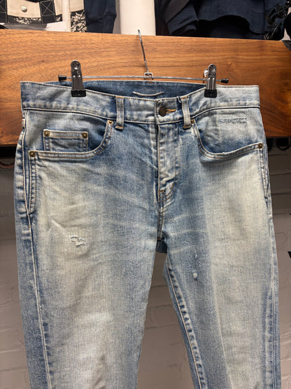 2021 Saint Laurent ‘D02’ Light Washed Blue ‘Classic Cut’ Skinny Jeans