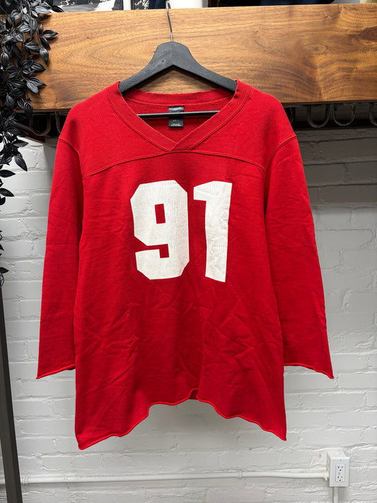 SS2006 Number (N)ine Welcome To the Shadows’ Red ‘Axl Rose’ Jersey Sweatshirt