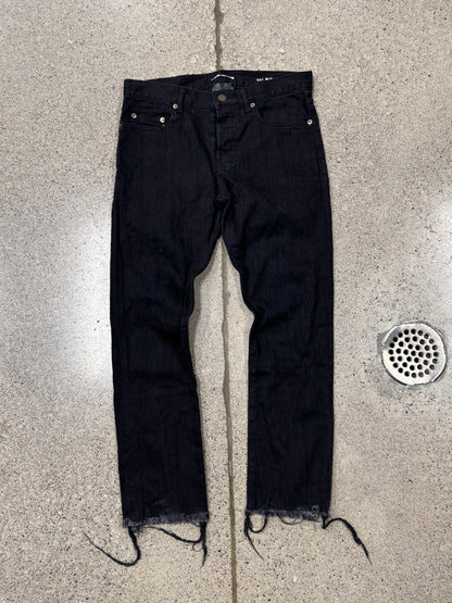 2014 Saint Laurent D02 ‘Released Hem’ Black Skinny Jeans