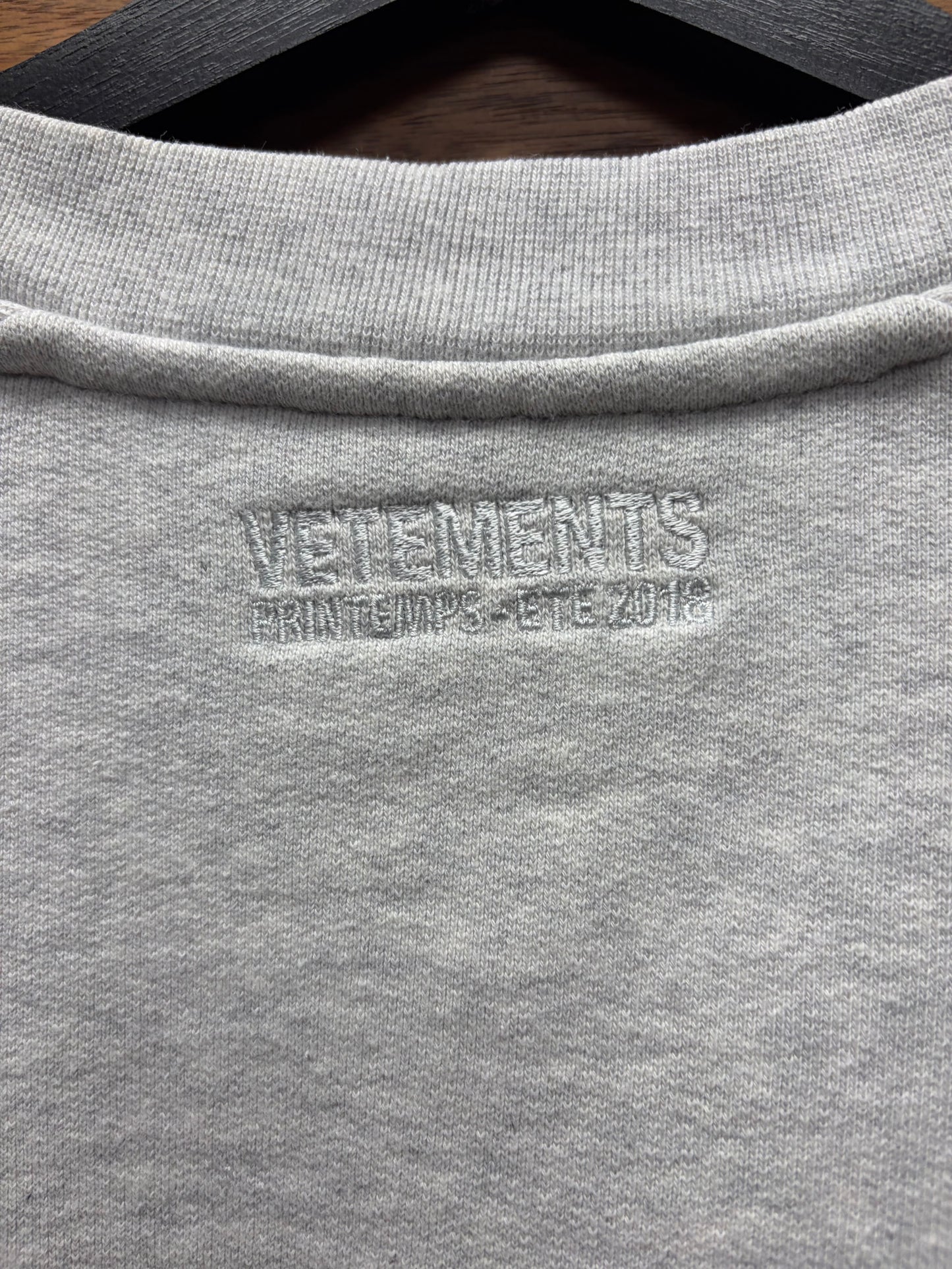 SS2018 Vetements ‘Unskinny’ Heather Grey Oversized Sweatshirt