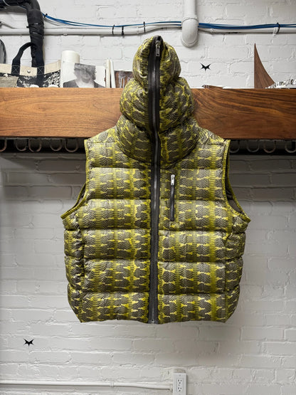 AW2023 Rick Owens ‘Luxor’ Genuine Acid Boiga Snake ‘Gimp’ Zip Puffer Vest