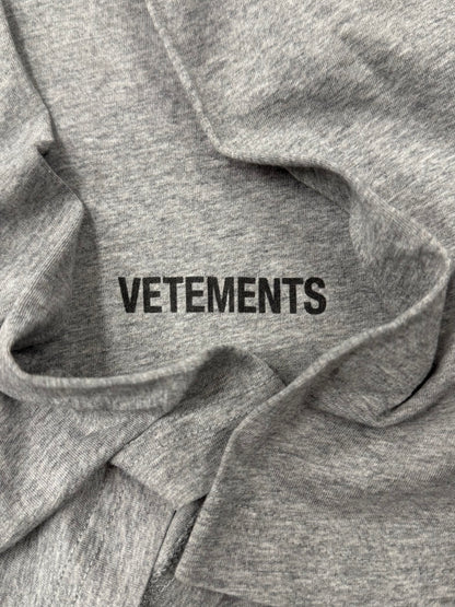 AW2021 Vetements Heather Grey Logo T-Shirt