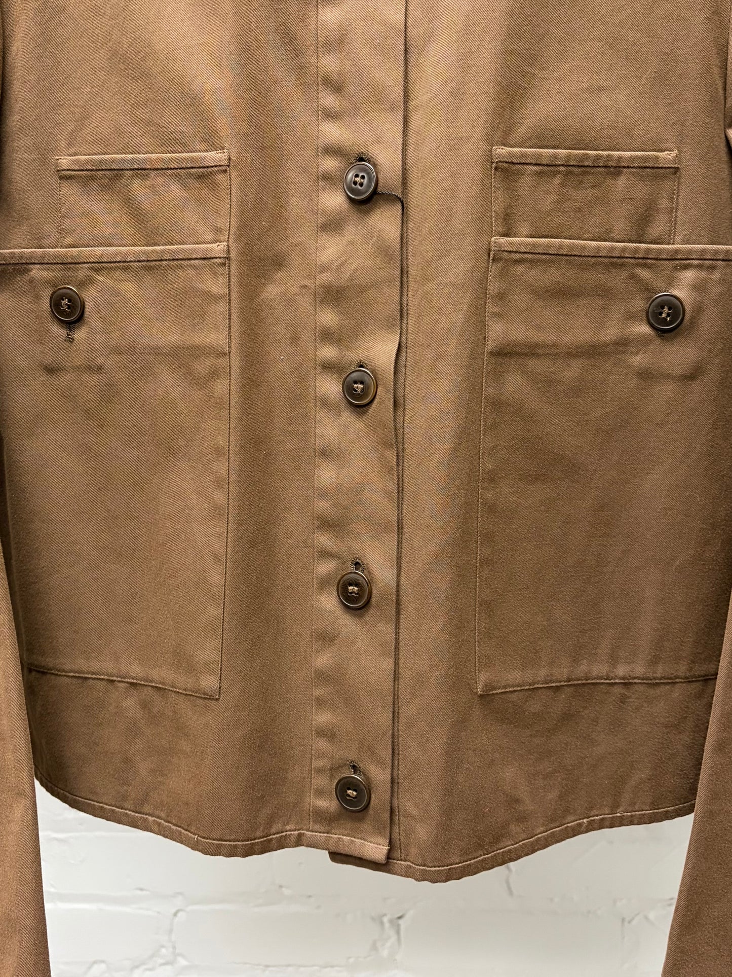 AW1999 Miu Miu High Neck Brown Cotton Trucker Jacket