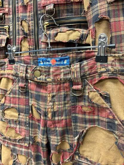 Blackmeans ‘Crust Punk’ Thrash Distressed Plaid Scab Pants