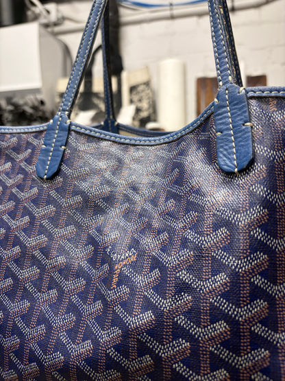 Goyard ‘ST Louis PM’ Blue Monogram Tote Bag