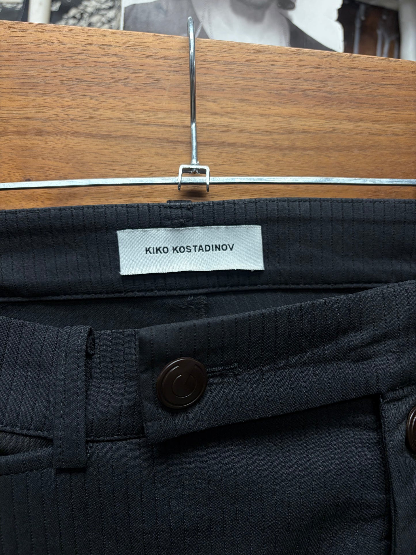 Kiko Kostadinov Striped Black ‘Anthras’ Studded Wide Leg Pants