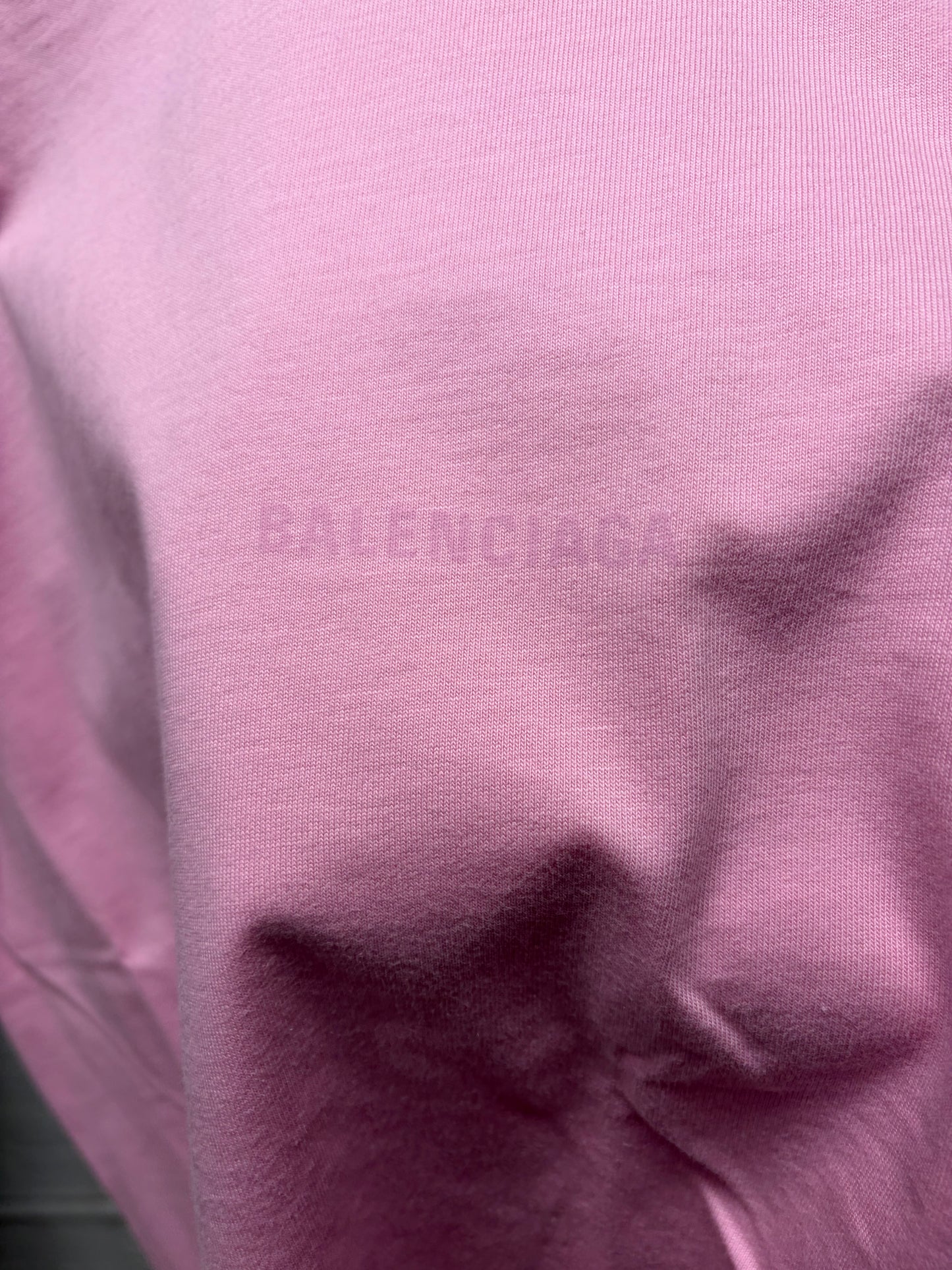 2021 Balenciaga Pink ‘Script Logo’ Oversized Cotton T-Shirt