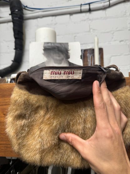 Vintage Miu Miu Suede/Fur Miniature ‘Pochette’ Shoulder Bag