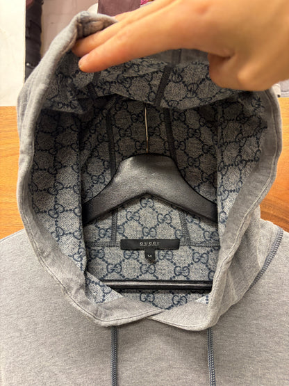 Gucci ‘Guccisima’ Interior Hood Monogram Grey Cotton Pullover Hoodie