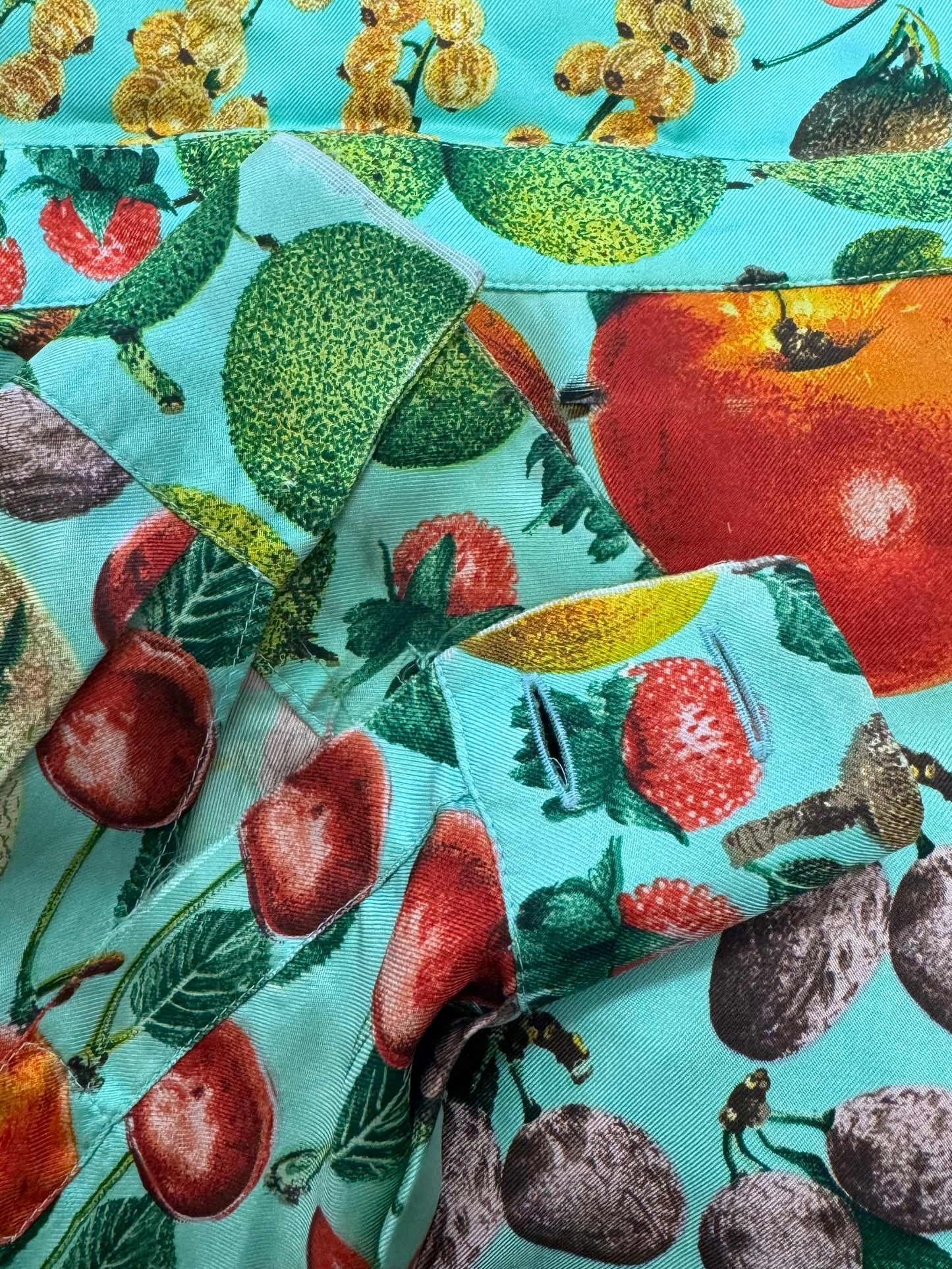 Vintage Gucci Fruit Silk Button Down Shirt