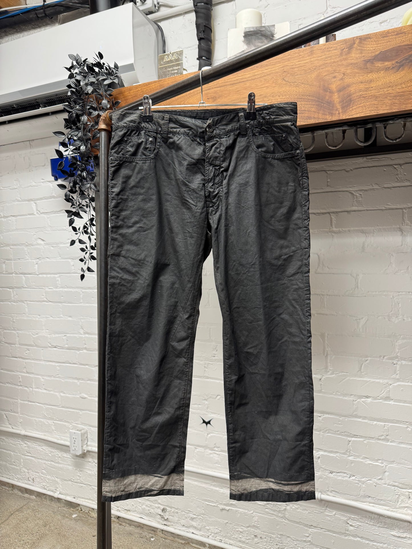 Rick Owens ‘Mud Clot’ Faded Black Bootcut Denim