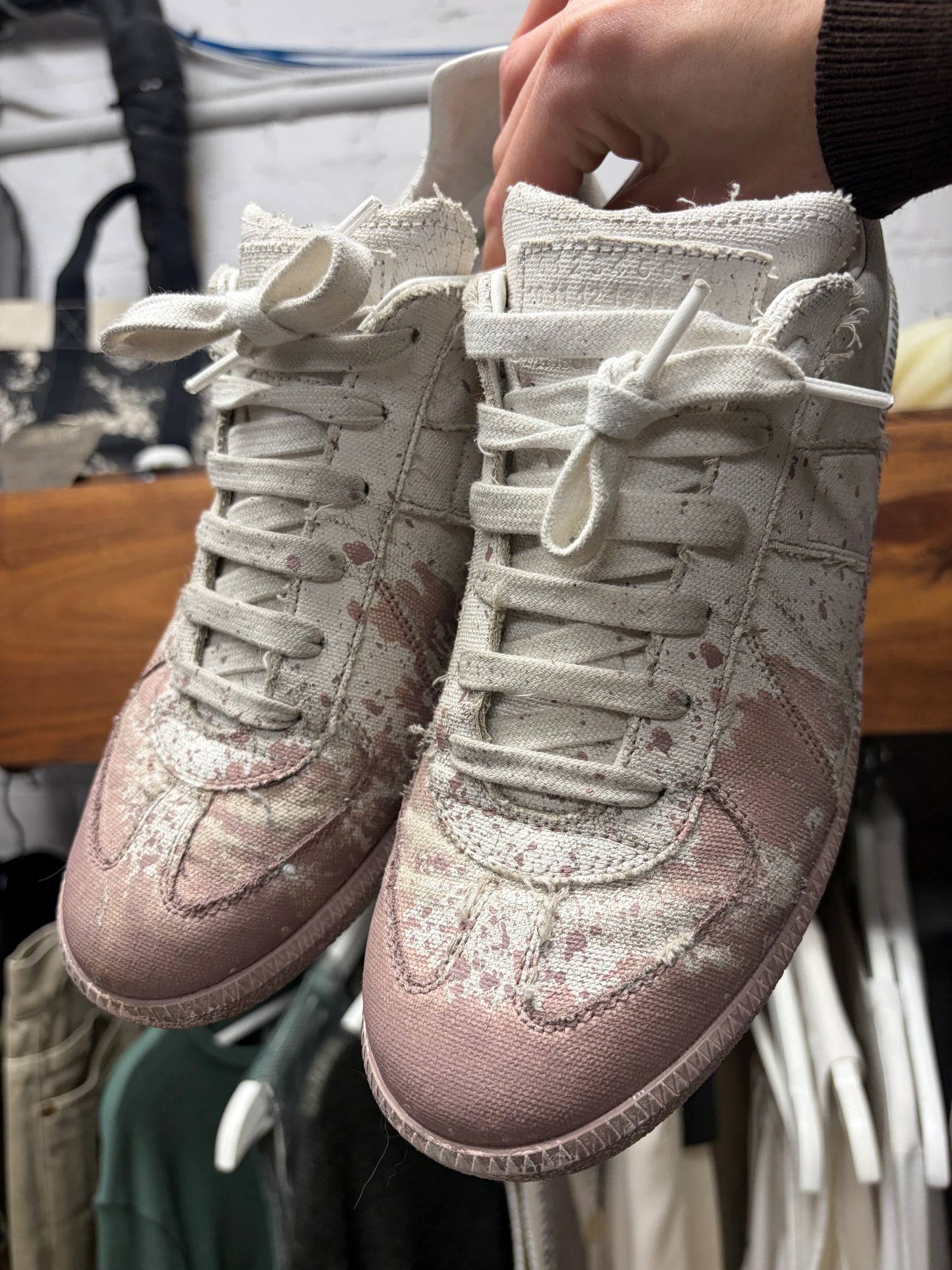 Maison Margiela Paint Splatter G.A.T. Low Top Sneakers