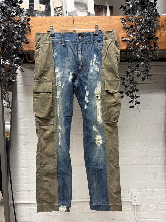 2000s Dolce & Gabbana Mainline Hybrid Denim/Cargo Pants