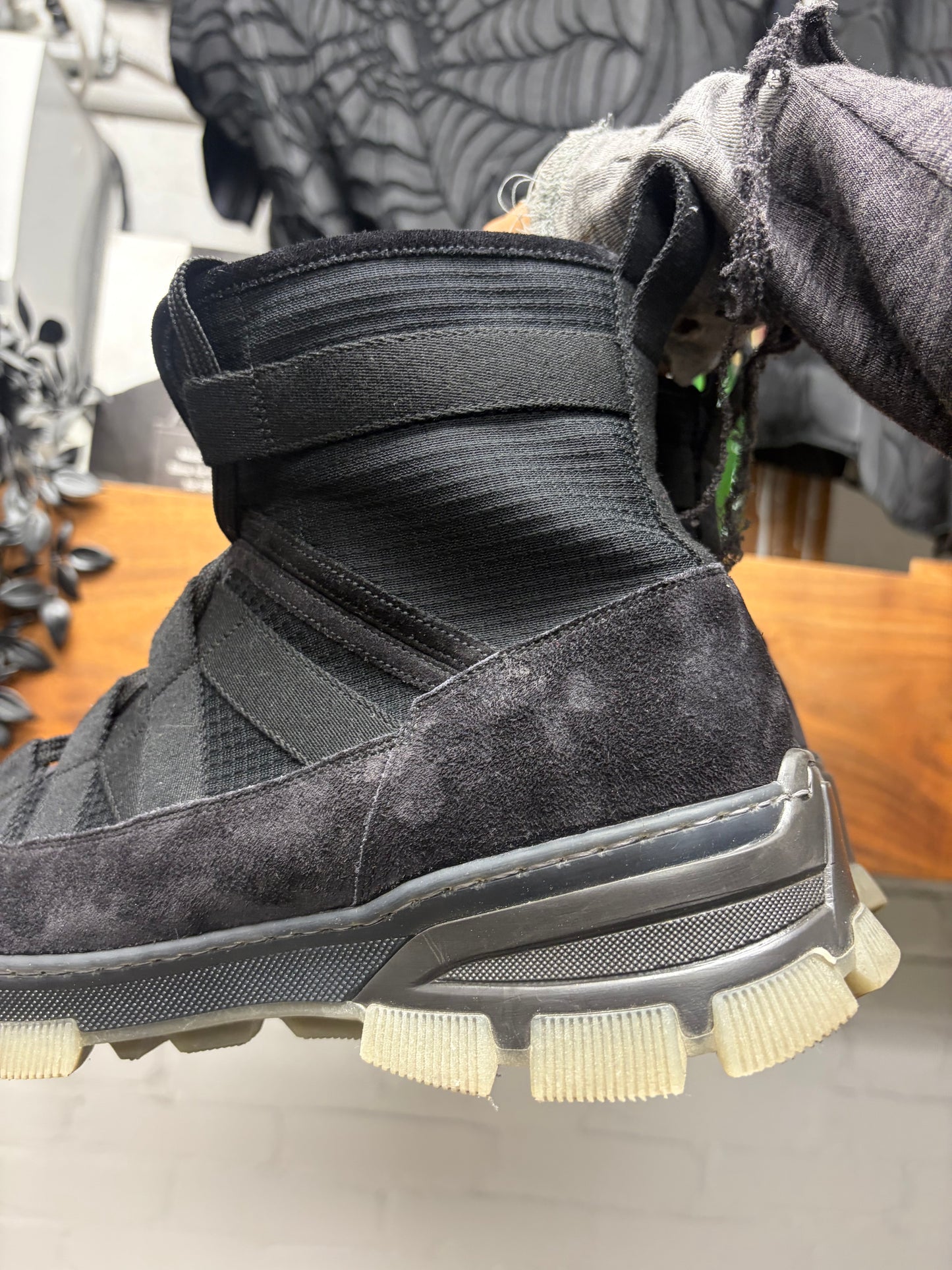 Loewe Black Suede High Top Athletic Hiking Boots
